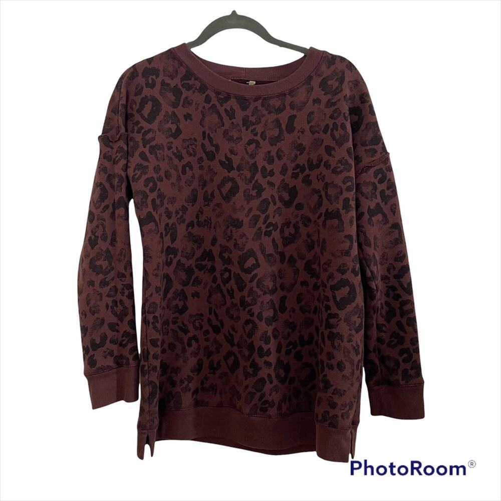Peyton Jensen leopard tunic sweatshirt